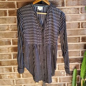 EUC Maeve Black White Stripe Tunic 2
